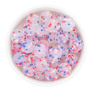 Patriotic Star Confetti Jelly Silicone Beads 15mm (Package of 10)