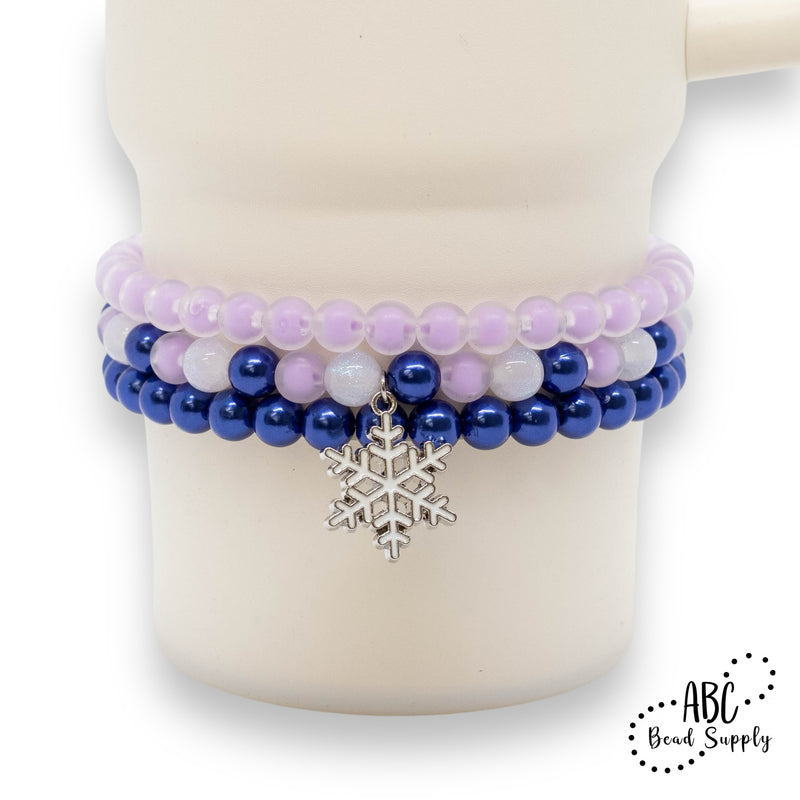 White Snowflake Enamel Charm 25x19mm