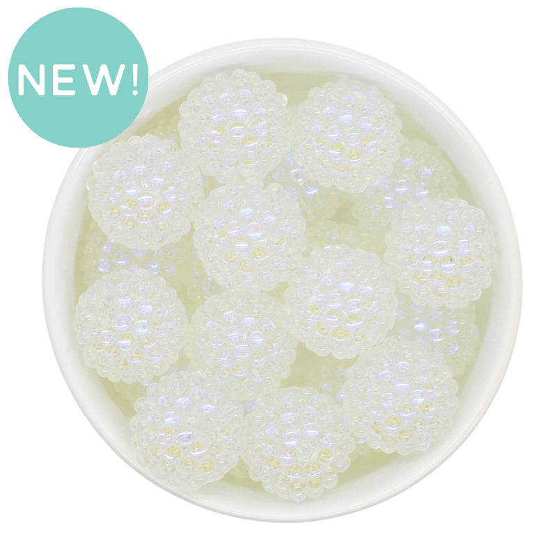 Clear Iridescent Pebbled Illusion Rhinestone Beads 20mm (Package of 5)
