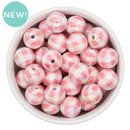 Iridescent Light Pink Gingham Beads 16mm (Package of 10)