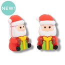 3-D Santa w/Gift Silicone Focal Bead 30x18x14mm (Package of 2)