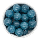 Aqua Blue Glitter Beads 20mm (Package of 10)