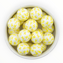 Yellow Ribbon Print Beads 20mm (Package of 10)