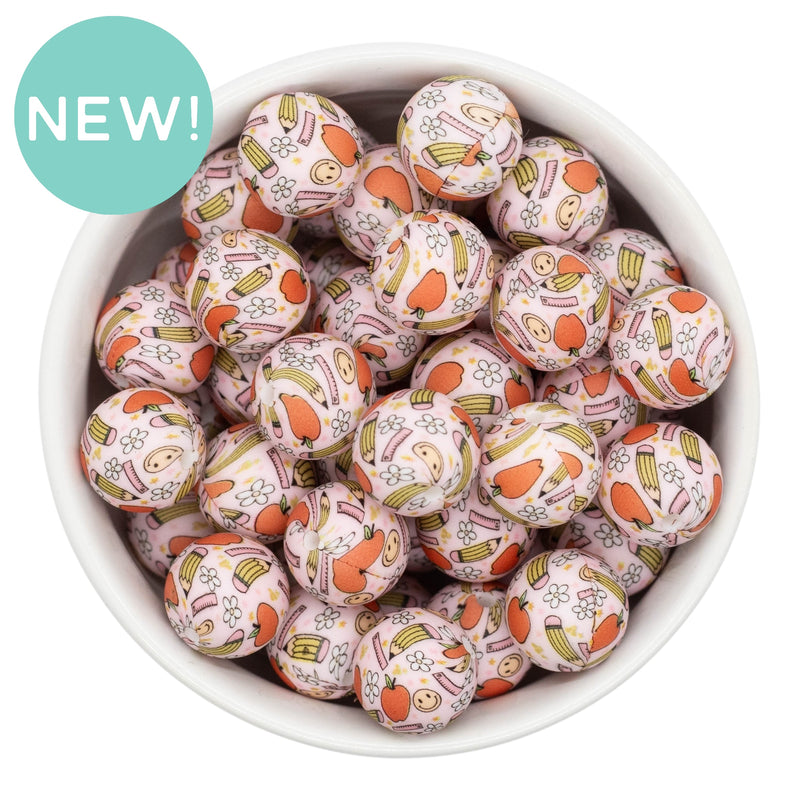 School Days Silicone Beads 15mm (Package of 10)
