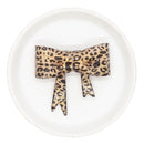 3-D Jumbo Glitter Leopard Bow Silicone Focal Bead w/Straw Topper Option 59x57x14mm (Package of 1)