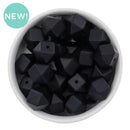 Black Hexagon Silicone Beads 14.5mm - Flat Top (Package of 5)