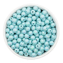 Aqua Blue Solid Iridescent Beads 8mm (Package of Approx. 50 Beads)