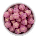 Mauve Pearlized Hexagon Silicone Beads 16mm - Point Top (Package of 5)