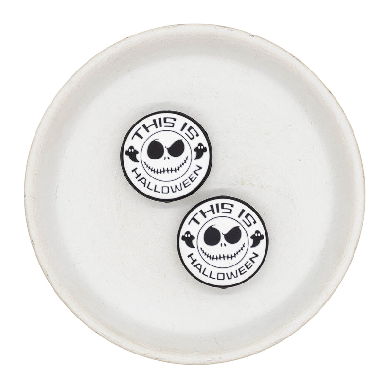 This is Halloween Silicone Focal Bead 28mm (Package of 2)