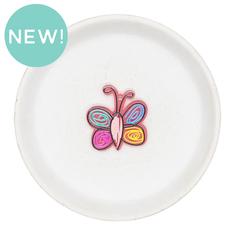 Doodle Butterfly Acrylic Accent w/Hole 34x32mm (Package of 1)