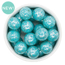 Turquoise Filigree Printed Pearl Beads 20mm (Package of 10)