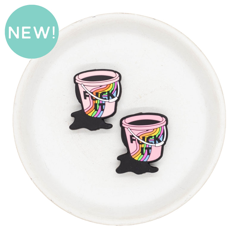 Fuck It Paint Bucket Silicone Focal Bead (Package of 2)