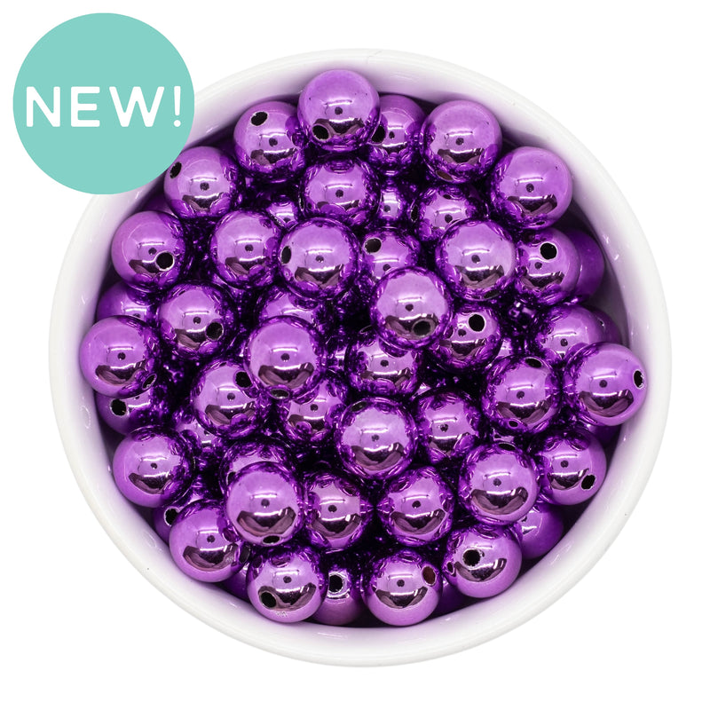 Purple UV Shine Beads 12mm (Package of 20)