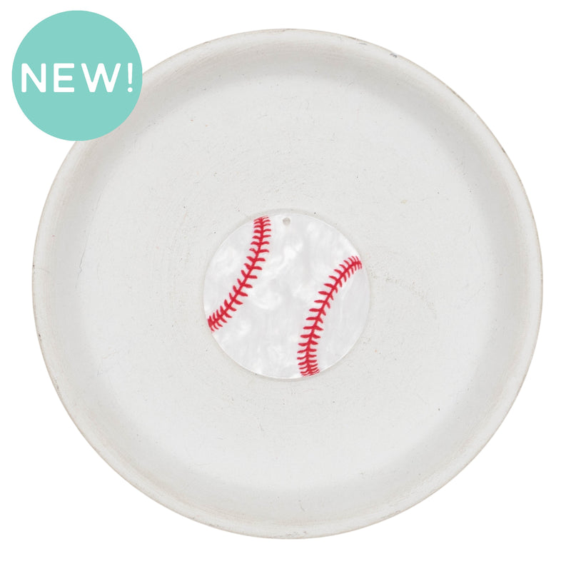 Shell Effect Baseball Acrylic Accent w/Hole 35mm (Package of 1)