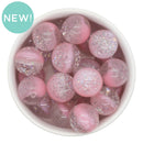 Light Pink & Clear Shimmer Duo w/Silver Foil Beads 20mm (Package of 10)