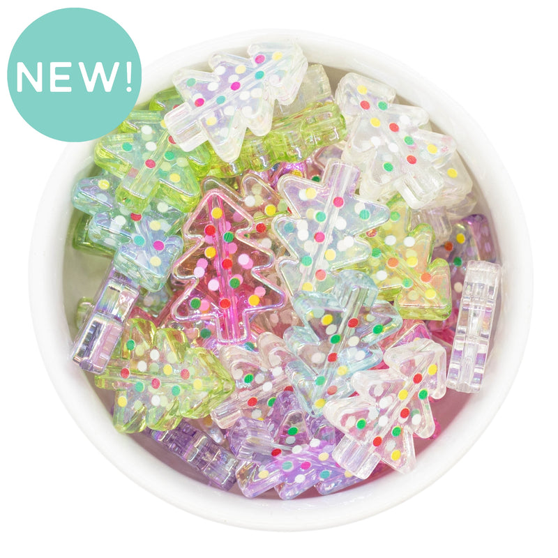 Translucent Christmas Tree Bead Color Mix 27x19mm (Package of 5)