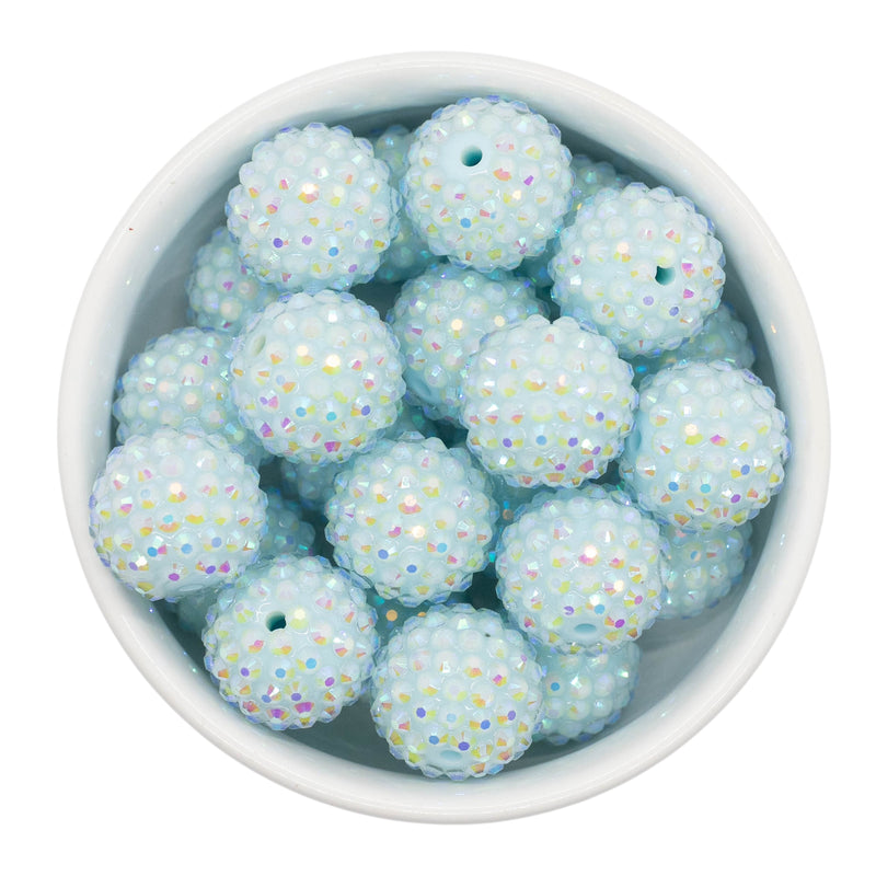 Mint Blue Rhinestone Beads 20mm (Package of 10)