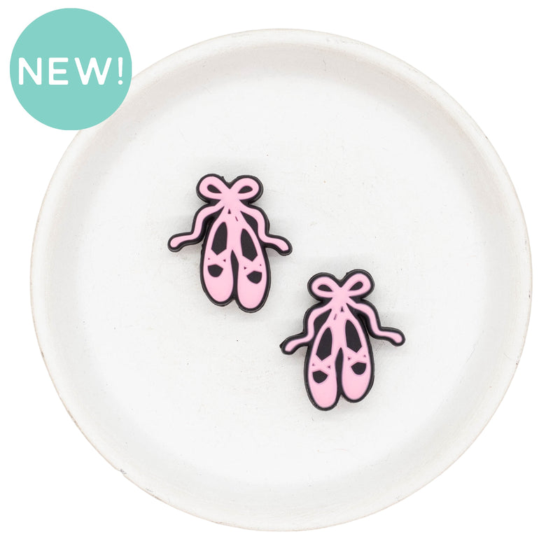 Hanging Ballet Slippers Silicone Focal Bead 29x25mm (Package of 2)