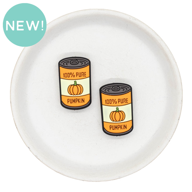 Can of Pumpkin Puree Silicone Focal Bead 32x19mm (Package of 2)