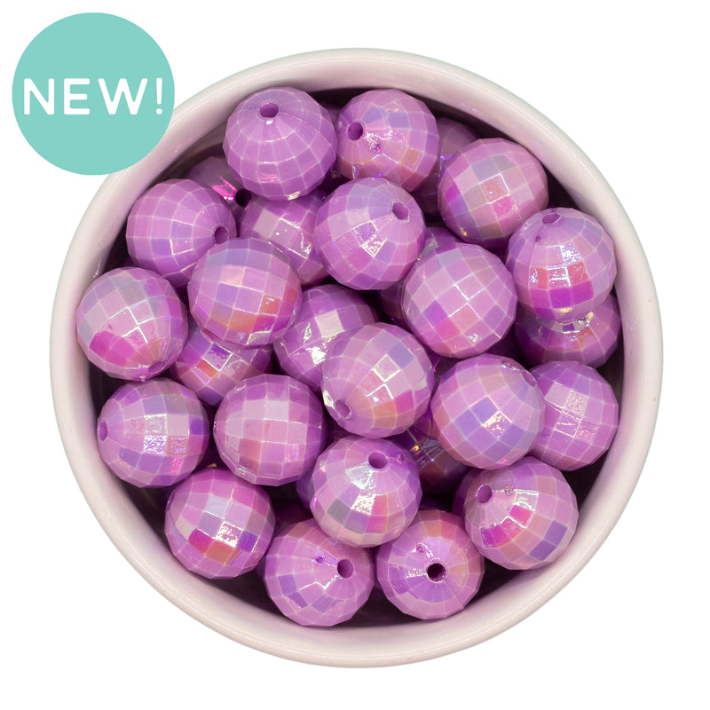 Lilac Iridescent Disco Beads 16mm (Package of 10)