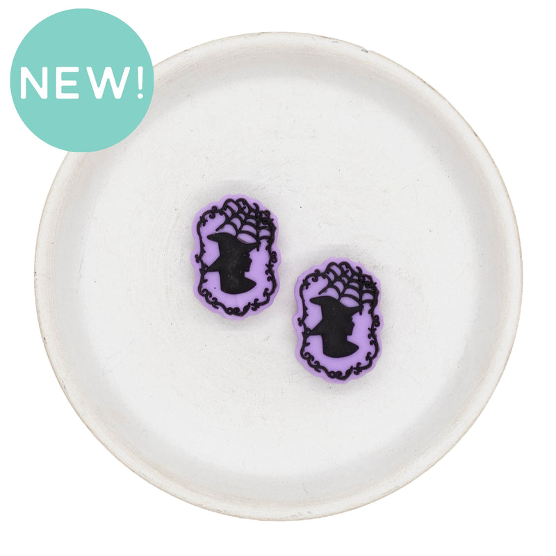 Silhouette Witch Portrait Silicone Focal Bead 27x19mm (Package of 2)