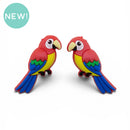 3-D Parrot Silicone Focal Bead 30x13x34mm (Package of 2)