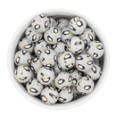 Penguin Printed Silicone Beads 15mm (Package of 10)