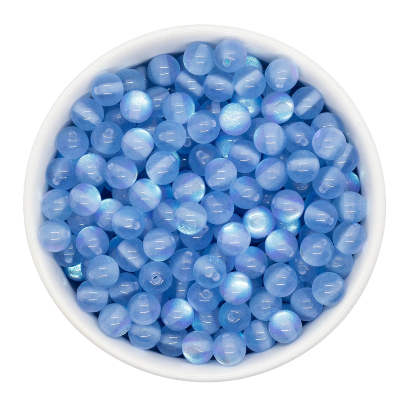 Sky Blue Shimmery Cat's Eye Beads 8mm (Package of Approx. 50 Beads)