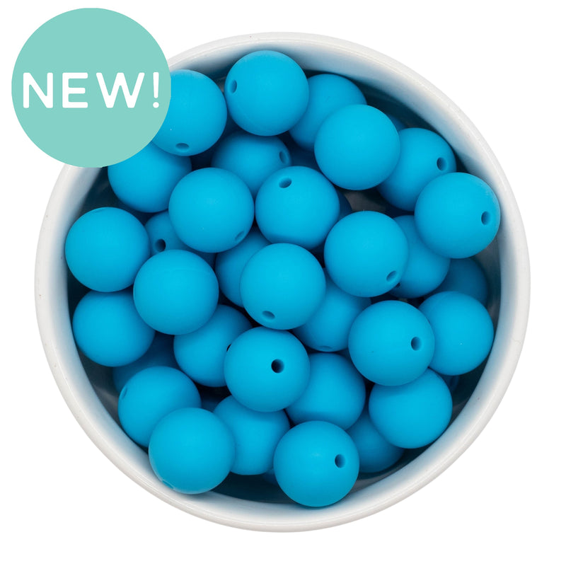 Olympic Blue Silicone Beads 15mm (Package of 10)