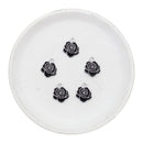 Black Rose Enamel Charm 14x17mm (Package of 5)