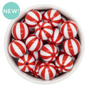 Red and White Beach Ball Beads 20mm (Package of 10)