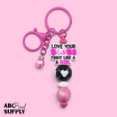 Hot Pink Economy Beadable Keychain (Package of 1)