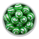 Green Swirl Printed Beads 20mm (Package of 10)