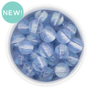 Sky Blue UV Light Change Shimmer Stripe Beads 16mm (Package of 10)