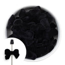 Black Velvet Touch/Flocked Bow Bead 34x24mm (Package of 5)