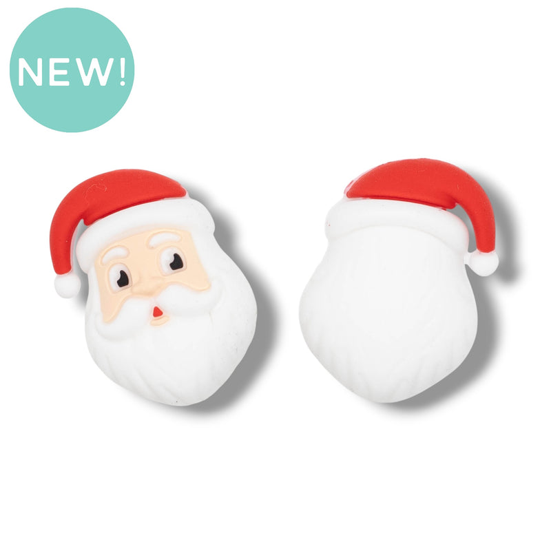 3-D Santa Face Silicone Focal Bead 31x21x17mm (Package of 2)
