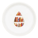 Transparent Teardrop w/Printed Books Acrylic Accent w/Hole 49x32mm (Package of 1)