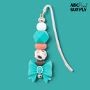 3-D Turquoise Bow Silicone Focal Bead 28x26x13mm (Package of 2)