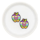 Patchwork Apple w/Heart Glitter Silicone Focal Bead 28x25mm (Package of 2)