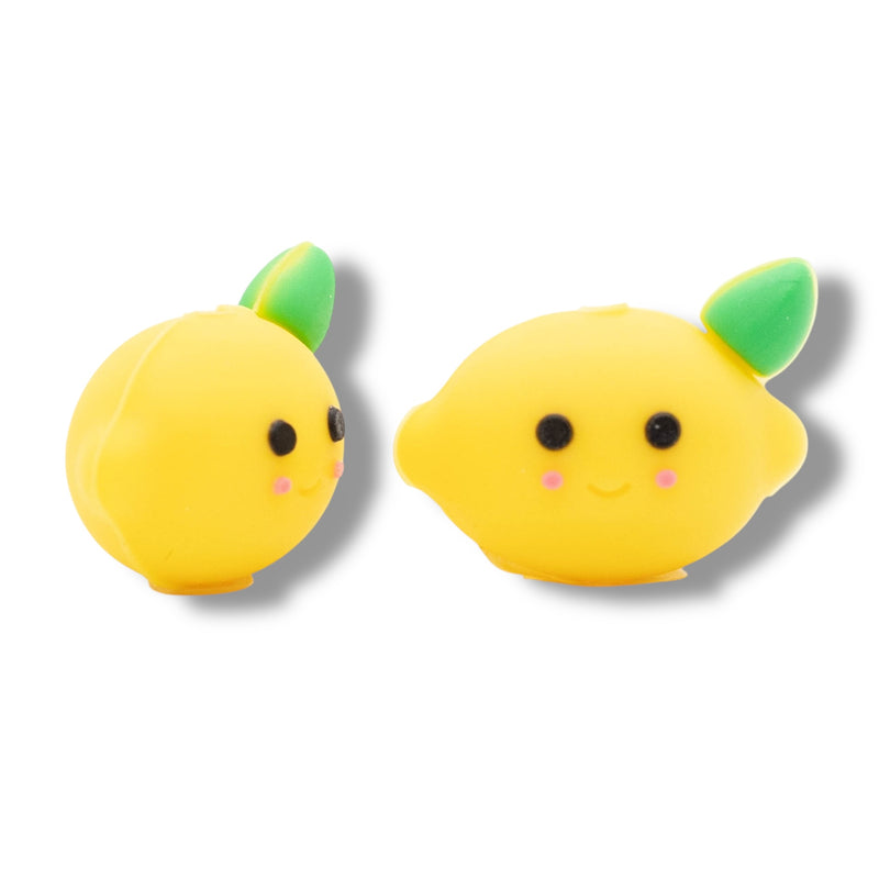 3-D Lemon Silicone Focal Bead 27x21x16mm (Package of 2)