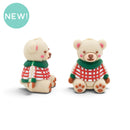 3-D Christmas Teddy Bear Silicone Focal Bead 30x23x17mm (Package of 2)