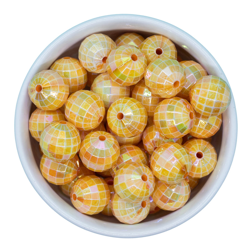 Tangerine Iridescent Disco Beads 16mm (Package of 10)