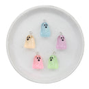 Glow in the Dark Ghost Charm in Assorted Colors 18x14x13mm (Package of 5)