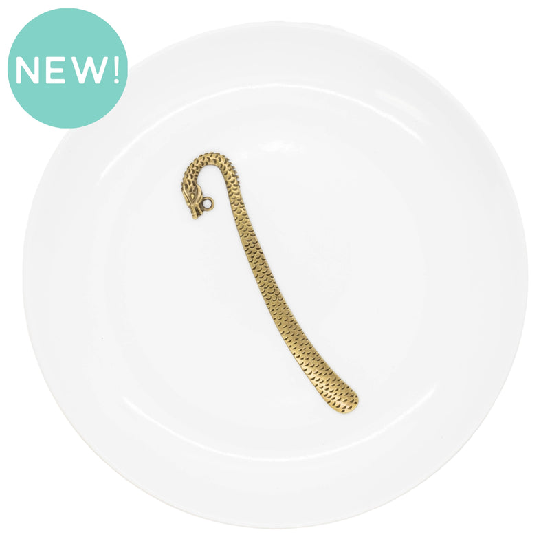 Jumbo Bronze Dragon Beadable Bookmark Base 122mm (Package of 1)