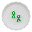 Green Awareness Ribbon Silicone Focal Bead 26x29mm (Package of 2)