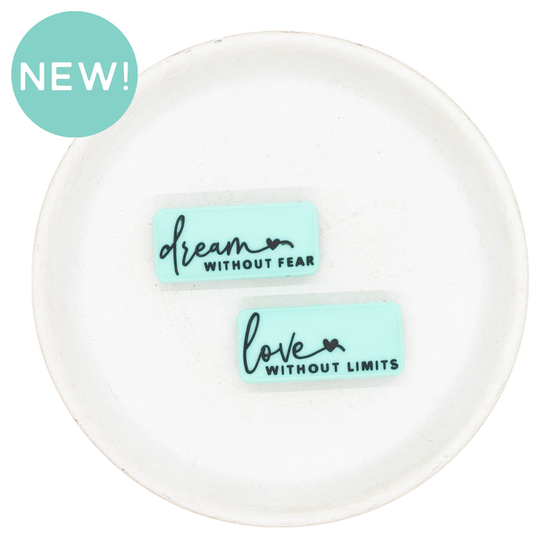 Dream Without Fear Silicone Focal Bead (Package of 2)
