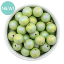 Sage Green Iridescent Satin Finish Beads 16mm (Package of 10)