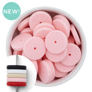 Barely Pink Coin Silicone Spacer Beads 25x5mm (Package of 5)
