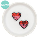 Girl Power Heart Silicone Focal Bead 24x28mm (Package of 2)