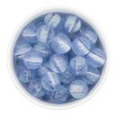 Sky Blue UV Light Change Shimmer Stripe Beads 16mm (Package of 10)